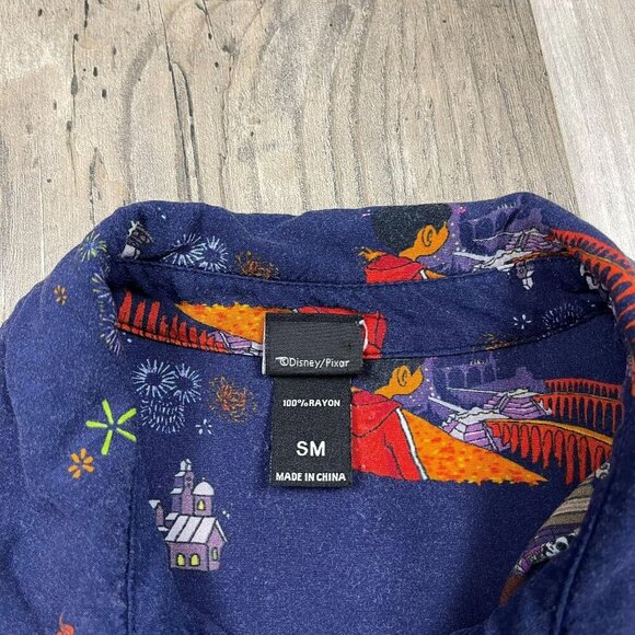Her Universe Disney Pixar Coco Womens Tie Front Woven Top Small Blue Button Down - Picture 5 of 7